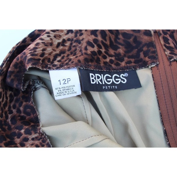 Briggs New York Leopard Print Midi Pencil Skirt Women Size 12 Petite NWT - Picture 5 of 8